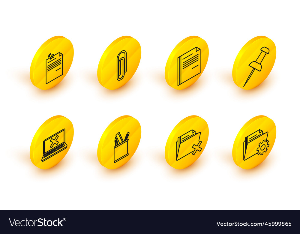 Set line folder settings with gears delete vector image Set line folder settings with gears delete