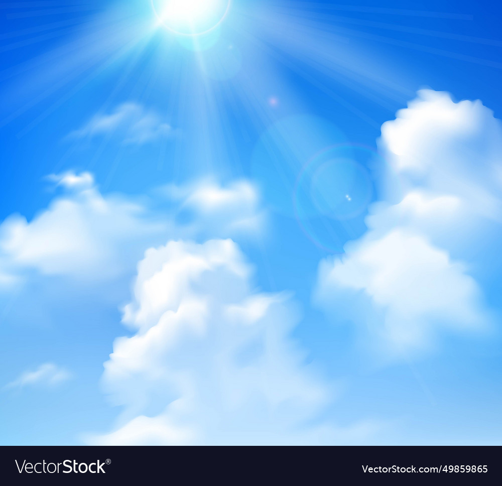 Sun shining in sky Royalty Free Vector Image - VectorStock