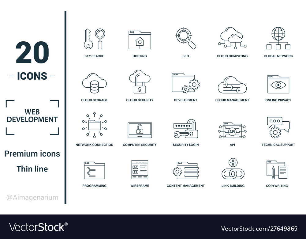 Web development icon set include creative vector image Web development icon set include creative