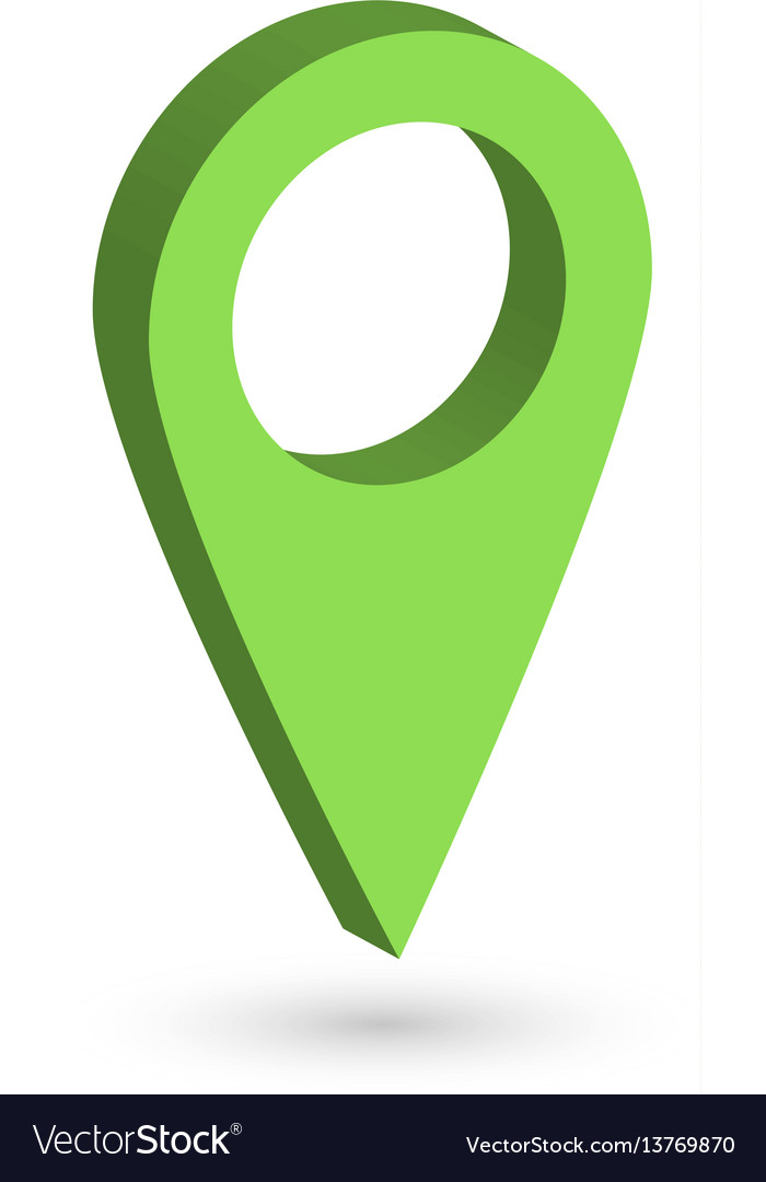 3D Green Map Pointer with Shadow