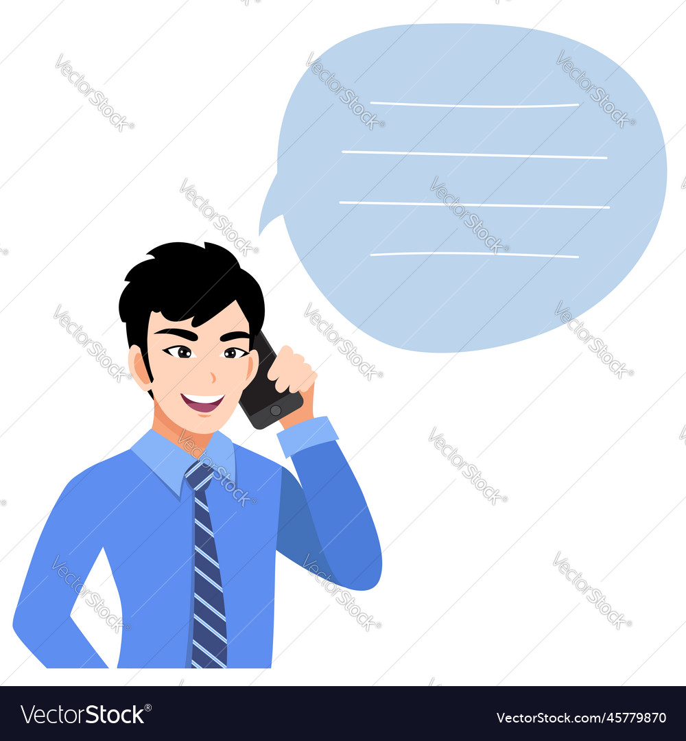 Asian business man talking on mobile phone