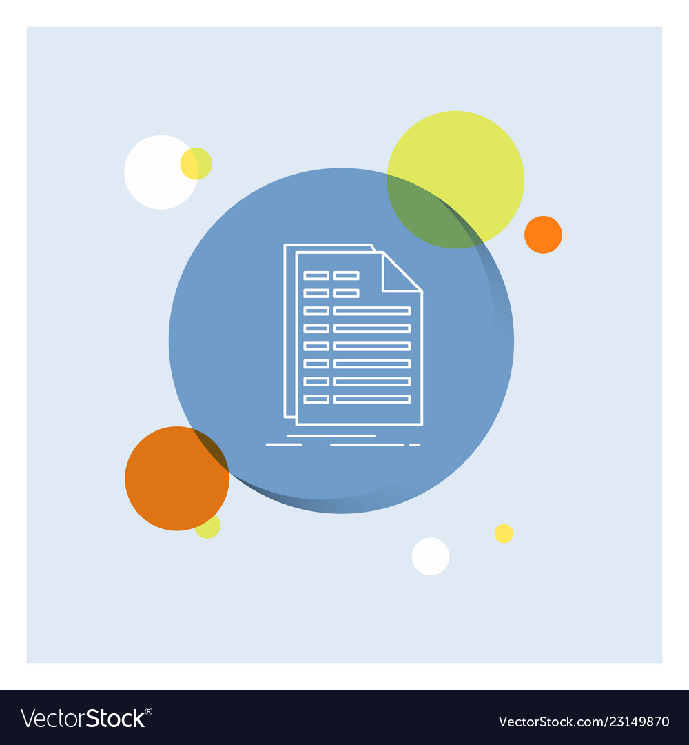Bill excel file invoice statement white line icon vector image Bill excel file invoice statement white line icon