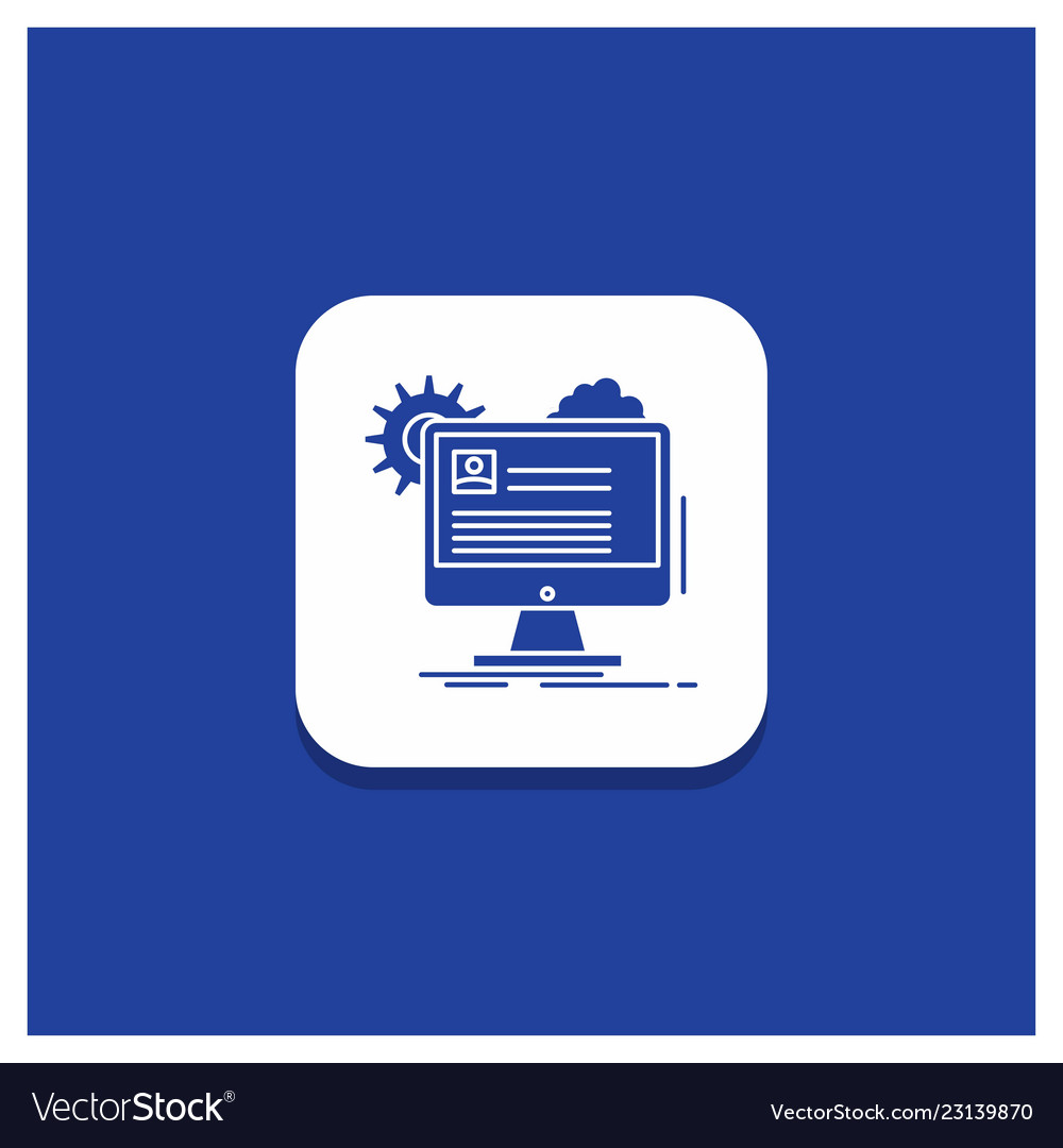 Blue round button for account profile report edit