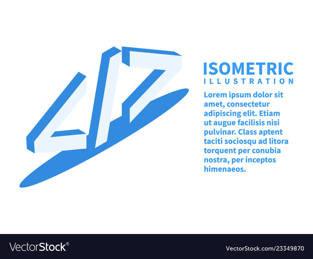 Code icon isometric template in flat 3d style vector image Code icon isometric template in flat 3d style