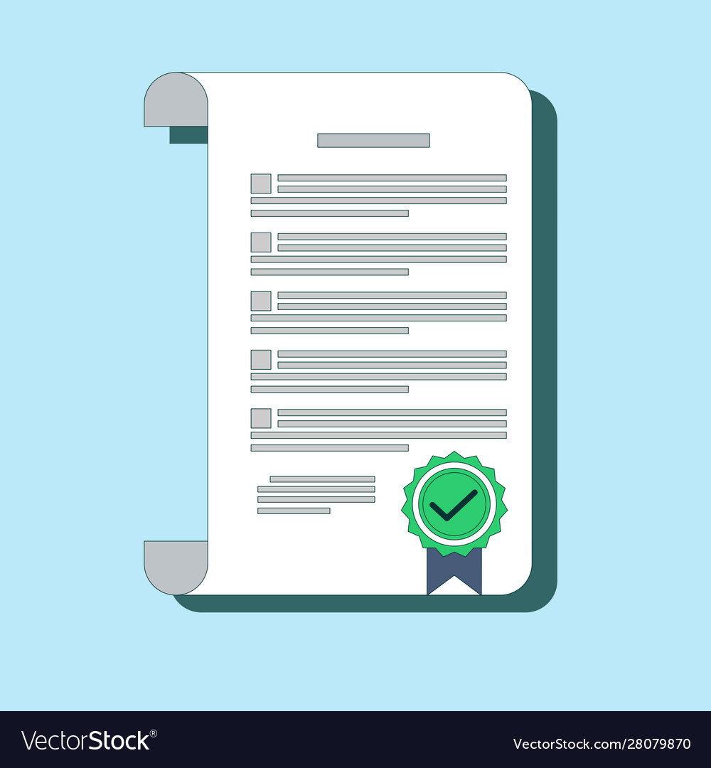 Contract icon in a flat style isolated