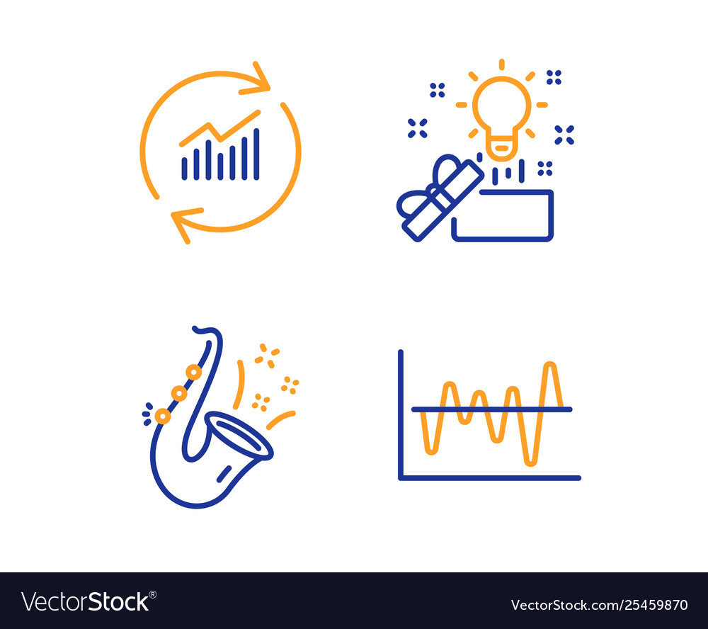 Creative idea update data and jazz icons set vector image Creative idea update data and jazz icons set