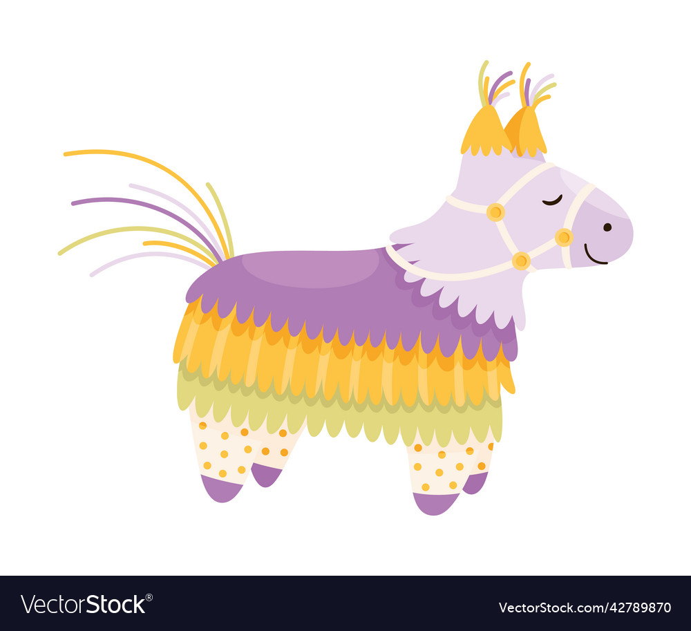 Decorated mexican pinata llama as colorful toy Vector Image