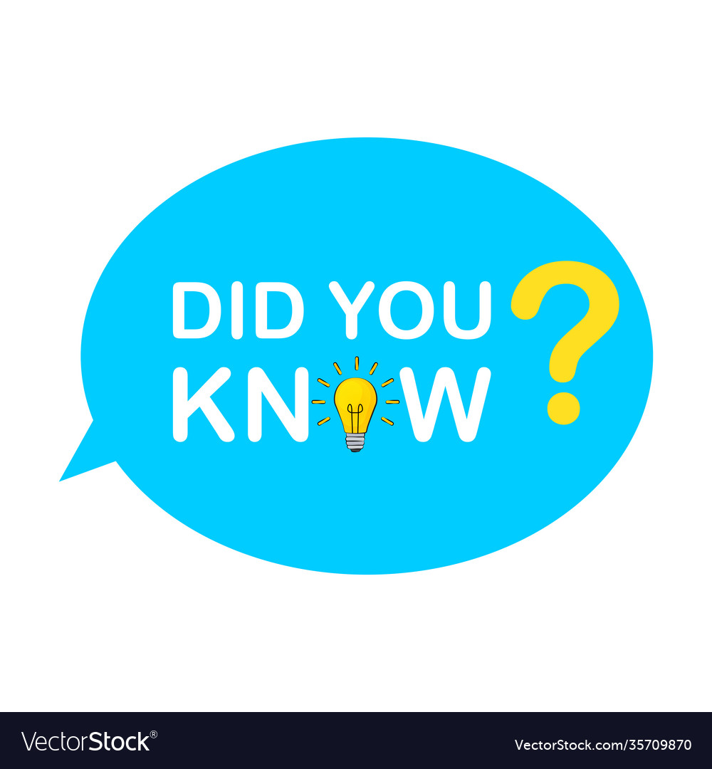 Did you know speech bubble background with idea