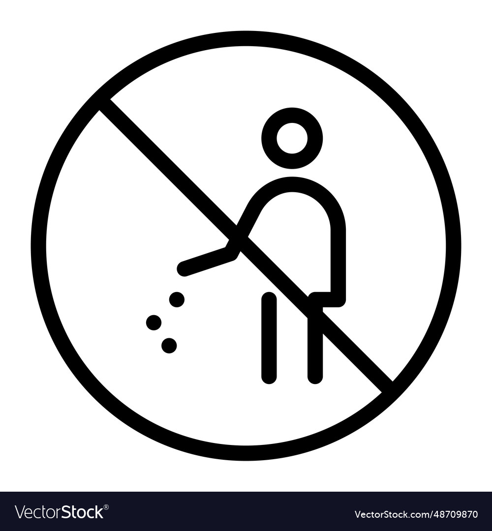 Do not throw trash line icon vector image Do not throw trash line icon