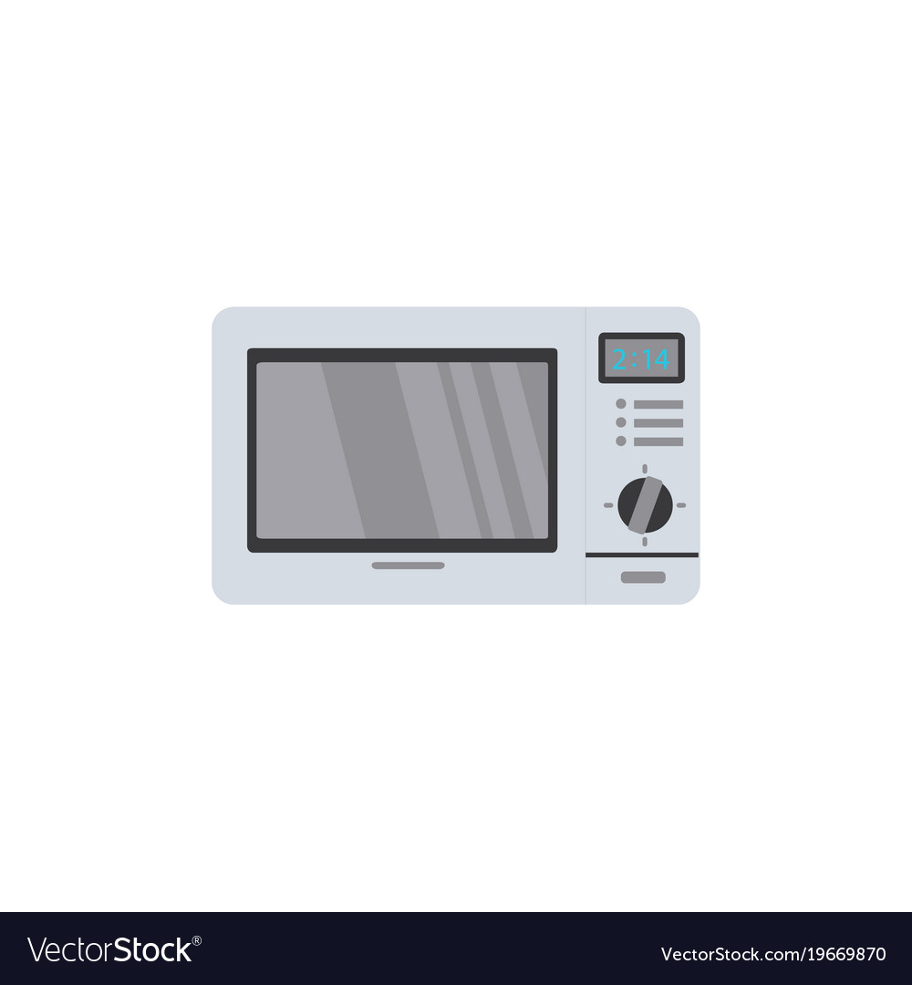 Flat style front view picture of microwave oven