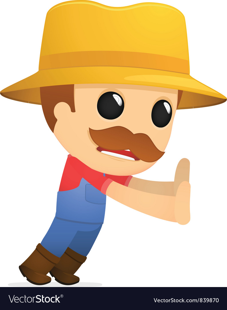 Funny cartoon farmer Royalty Free Vector Image