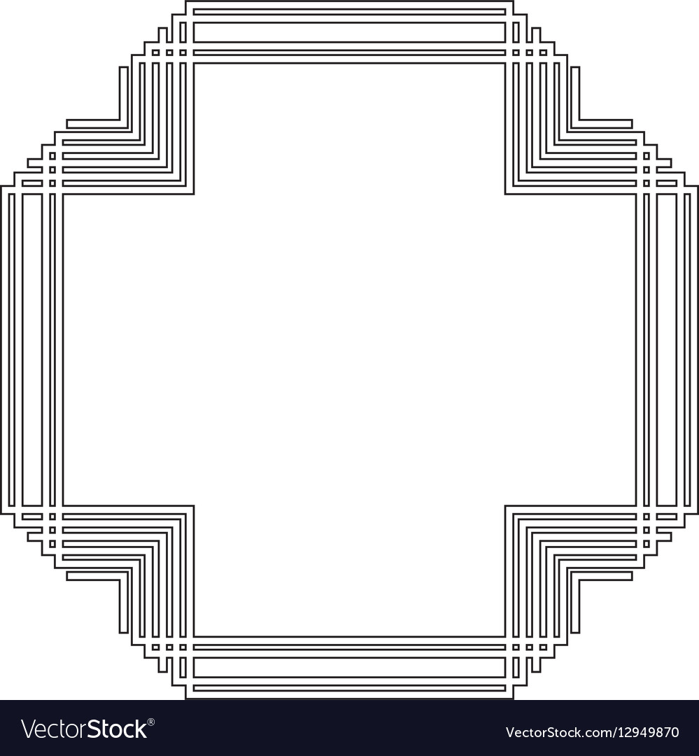 Grayscale pattern with art deco frame