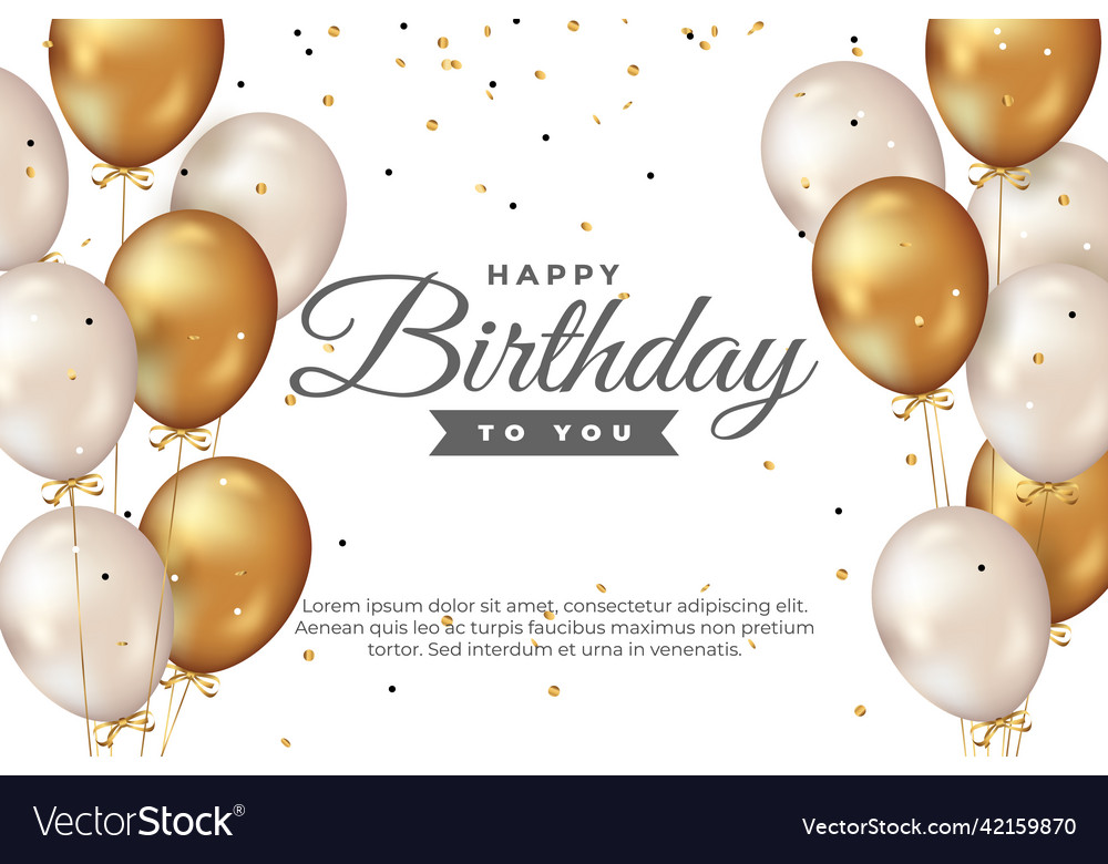 Happy birthday greeting template with balloon Vector Image