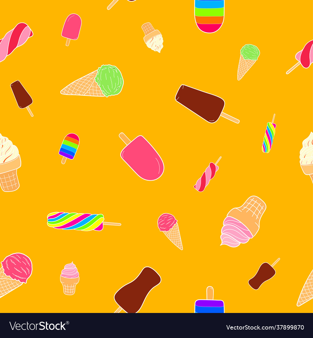 Ice cream seamless pattern design sketch element