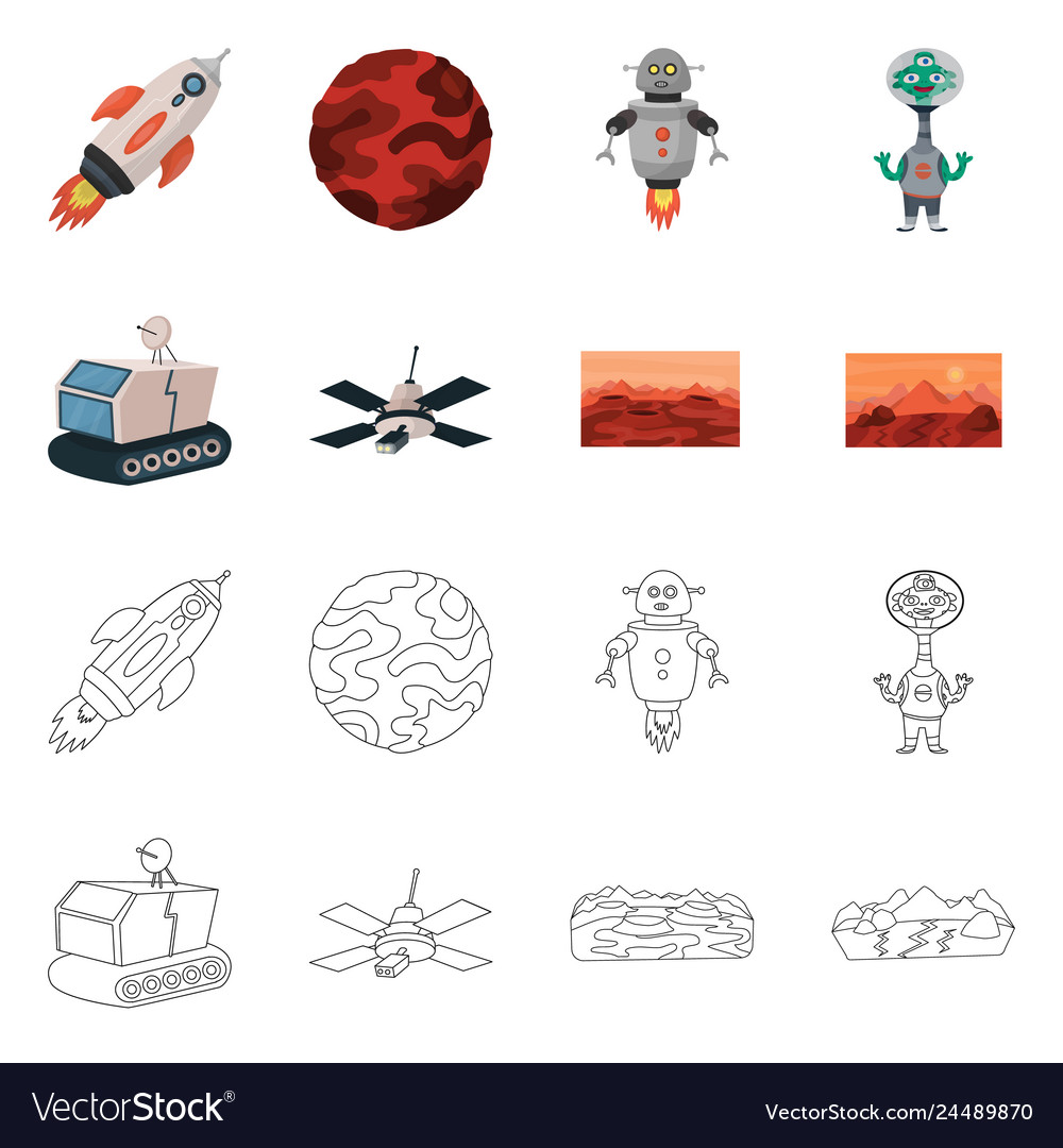 Isolated object of astronomy and technology icon