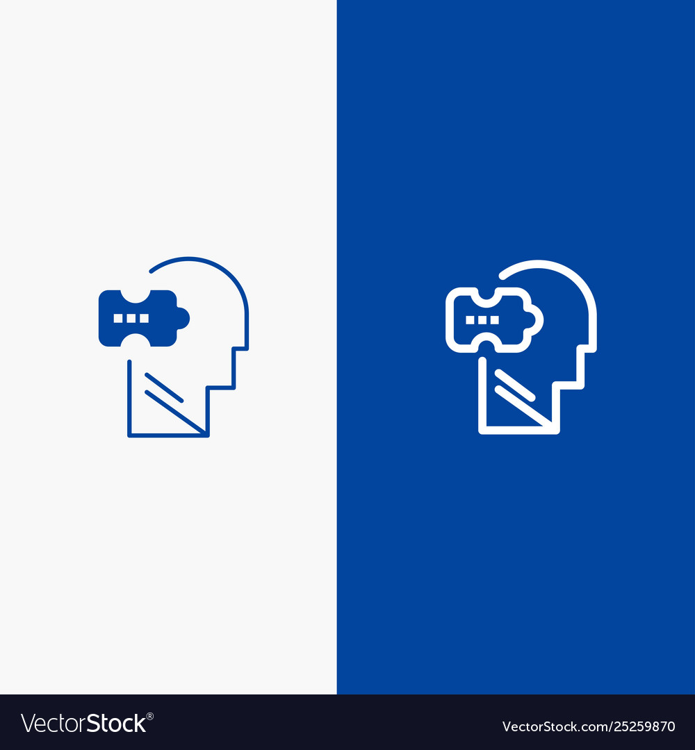 Logic mind problem solving line and glyph solid
