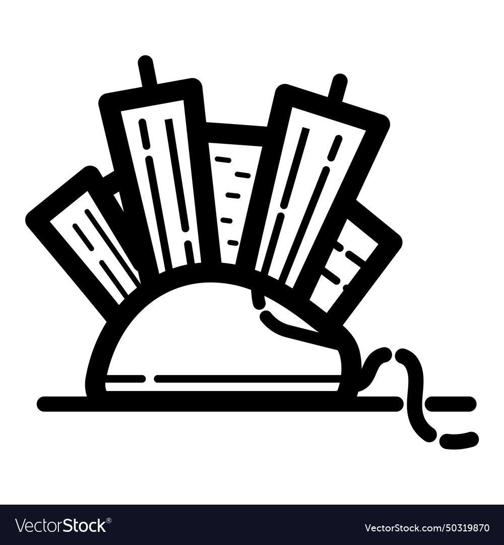 Mouse modeling architecture flat icon isolated