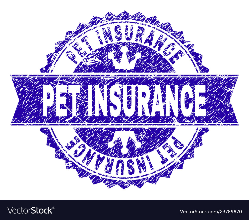 Scratched textured pet insurance stamp seal