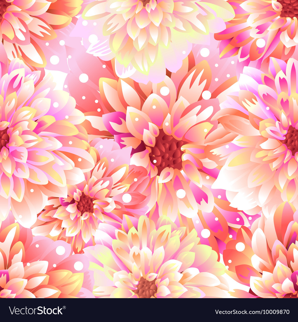 Seamless floral background dahlia Royalty Free Vector Image