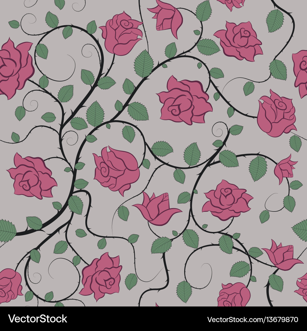 Seamless pattern with roses Royalty Free Vector Image