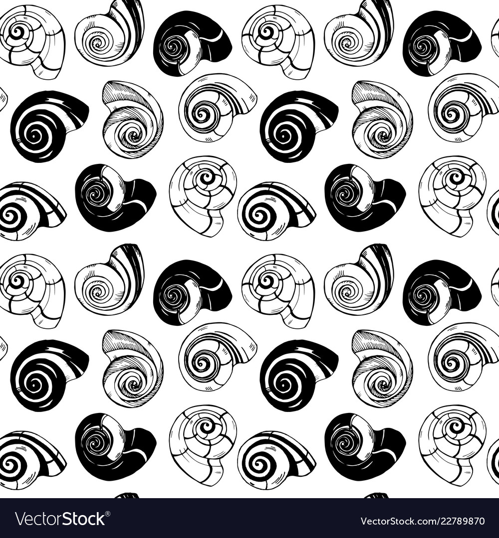 Seashell Pattern - Monochrome