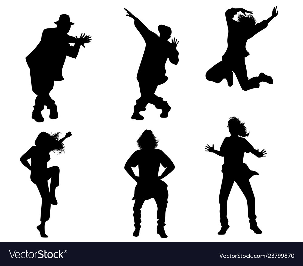 Silhouettes Of Dancing People Royalty Free Vector Image