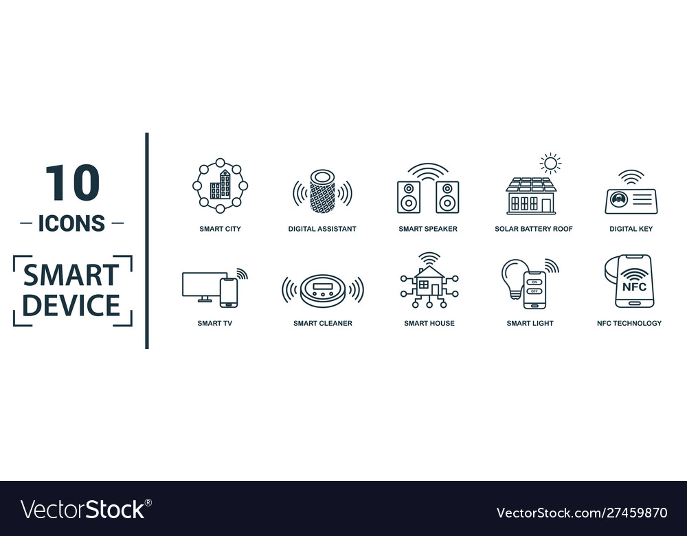 Smart devices icon set include creative elements vector image Smart devices icon set include creative elements