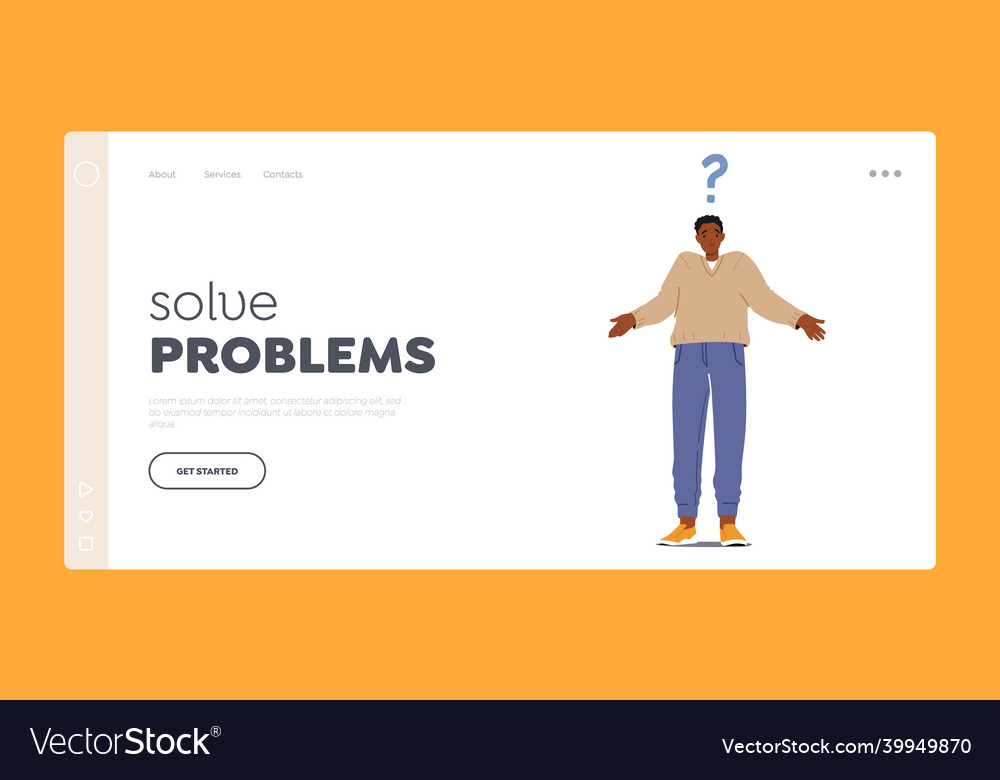 Solve problems landing page template confused