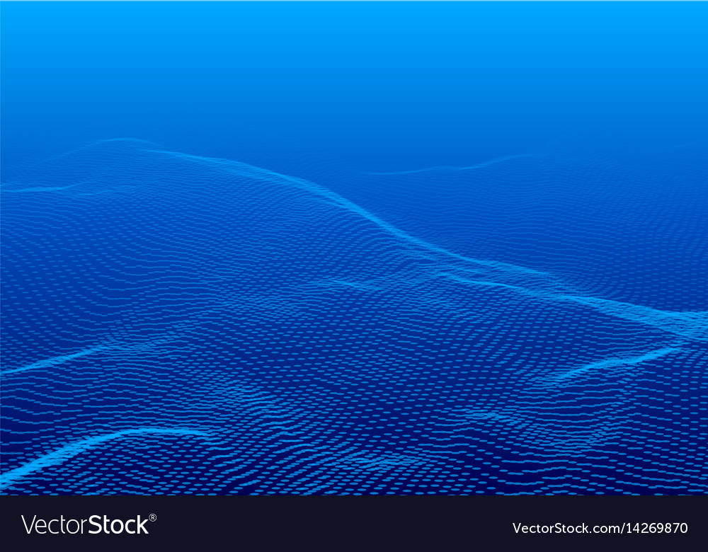 Wavy grid of dots abstract background