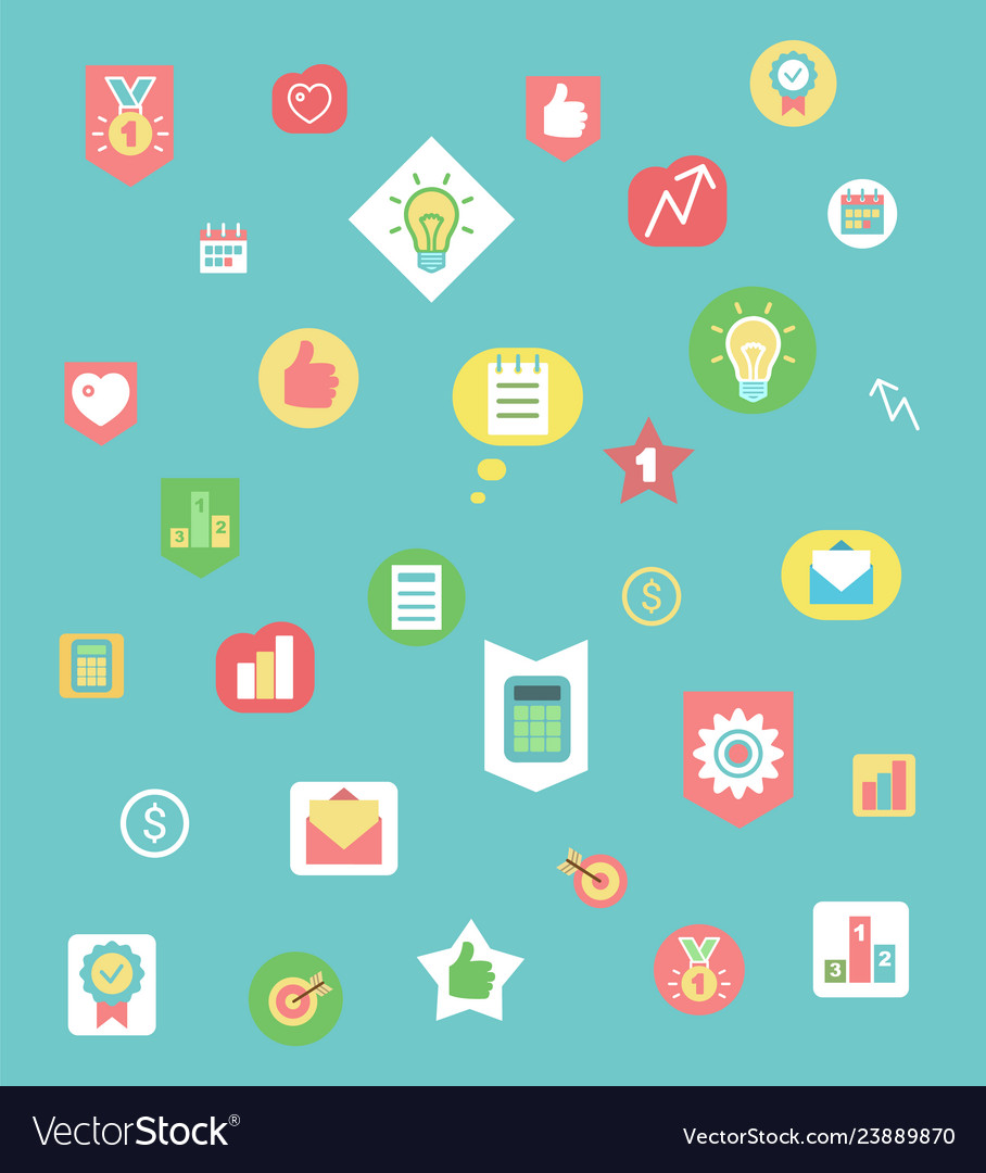 Work items and graphics business icons pattern Vector Image Work items and graphics business icons pattern