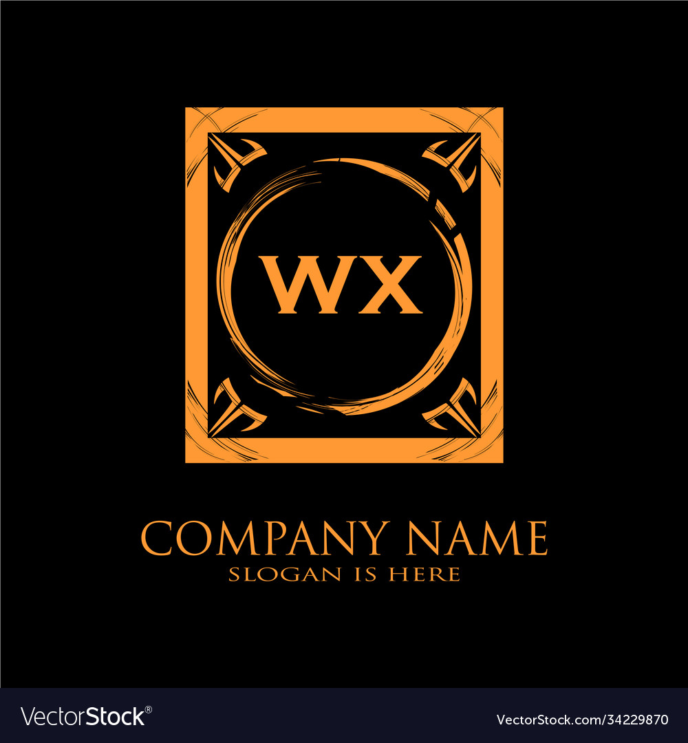 Wx letter initial with royal luxury logo template