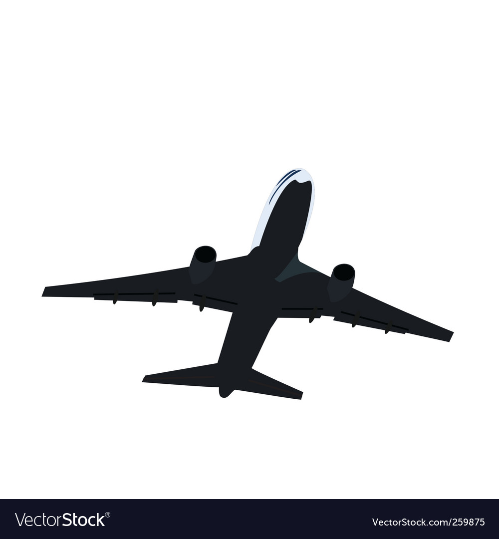 Airplane Silhouette - Black and White