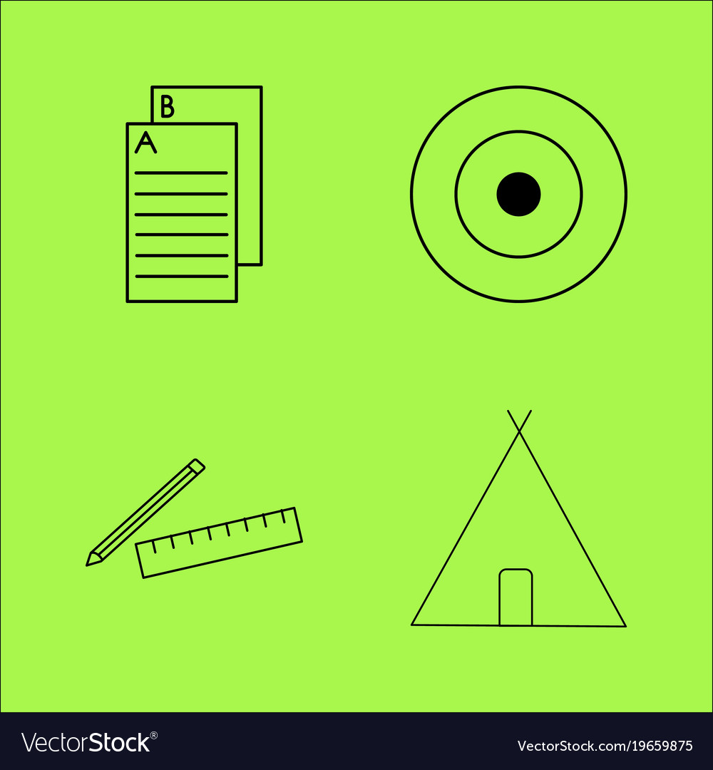 Basic content simple linear outline icon set