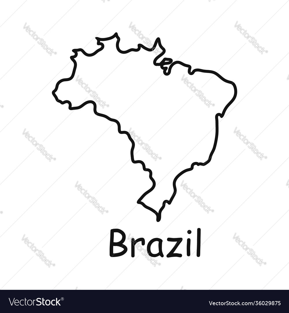 Brazil map icon isolated on white background