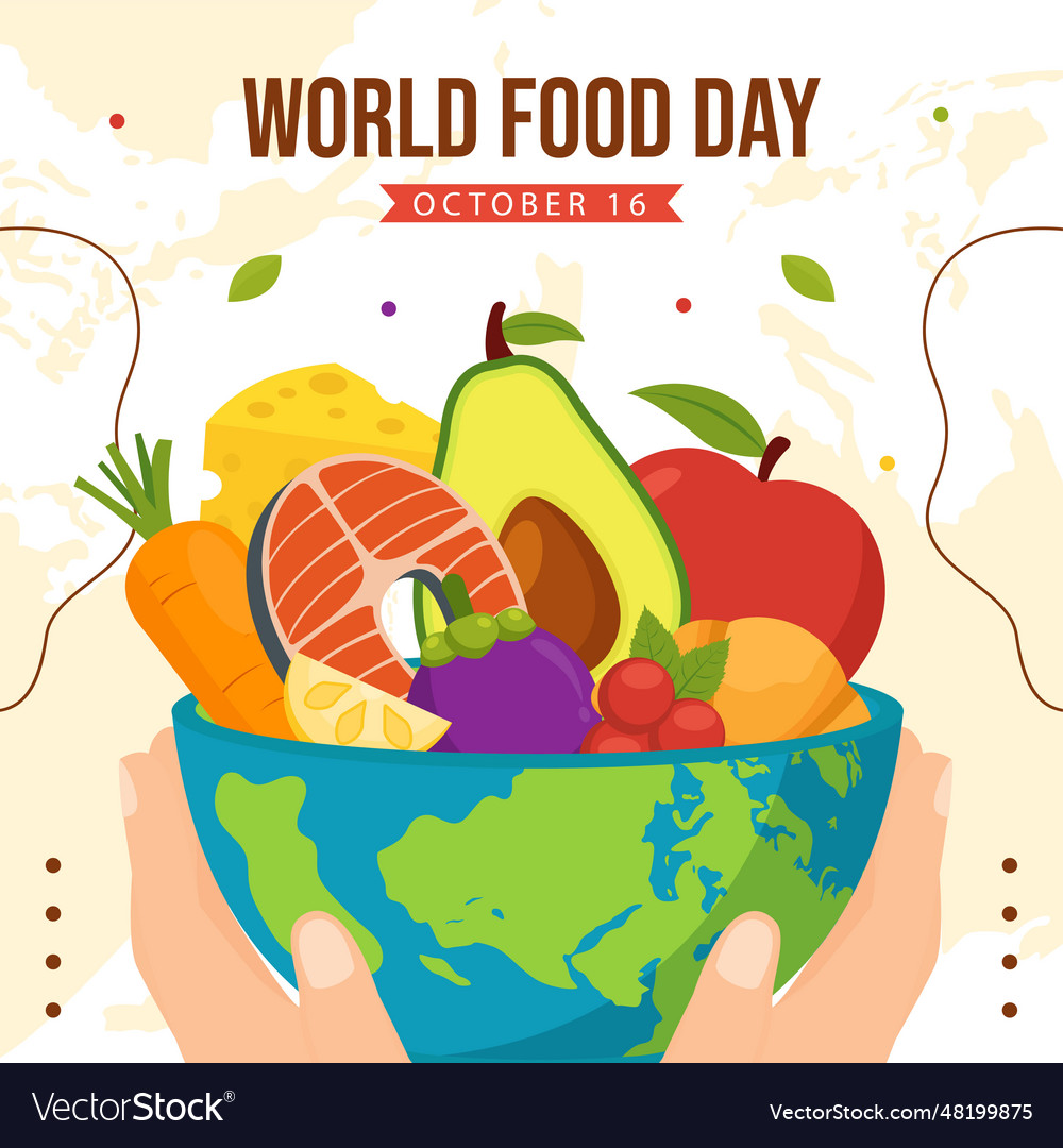 Food day social media flat cartoon hand drawn Vector Image Food day social media flat cartoon hand drawn Vector Image