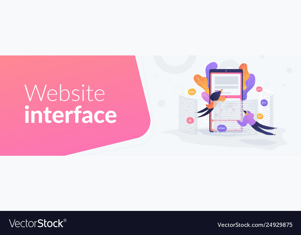Front end development it web banner concept vector image Front end development it web banner concept