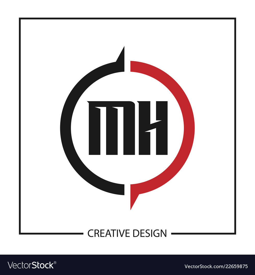 Initial letter mh logo template design