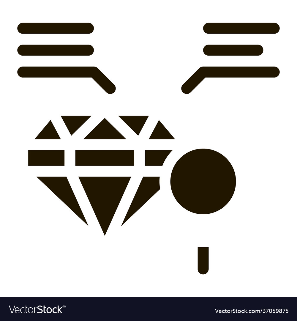 Inspection study diamond stone icon glyph