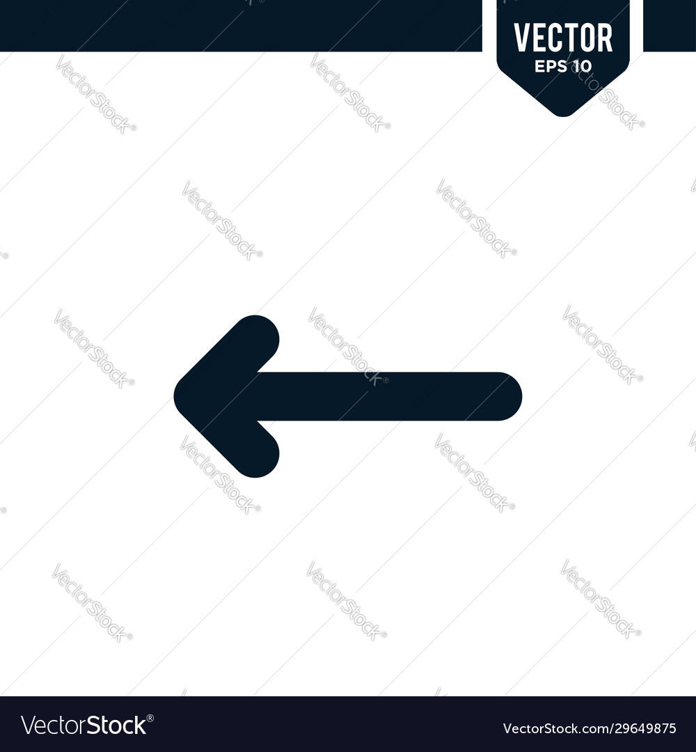Left direction arrow icon collection in solid vector image Left direction arrow icon collection in solid