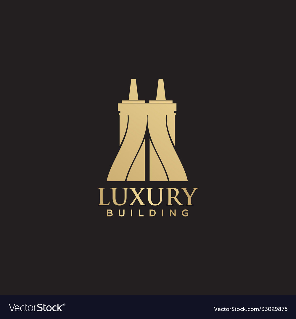 Luxus-Gebäude Logo-Design mit Goldfarbe