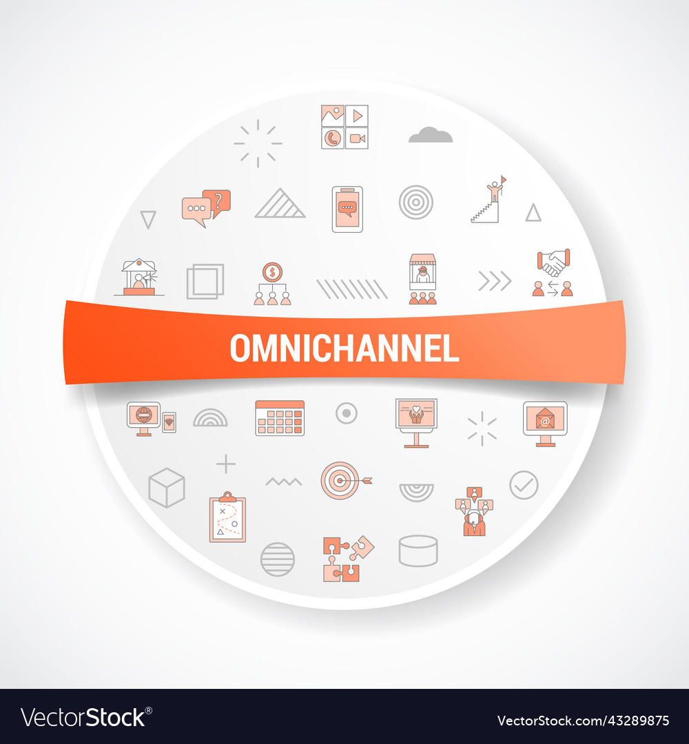 Omnichannel concept with icon round