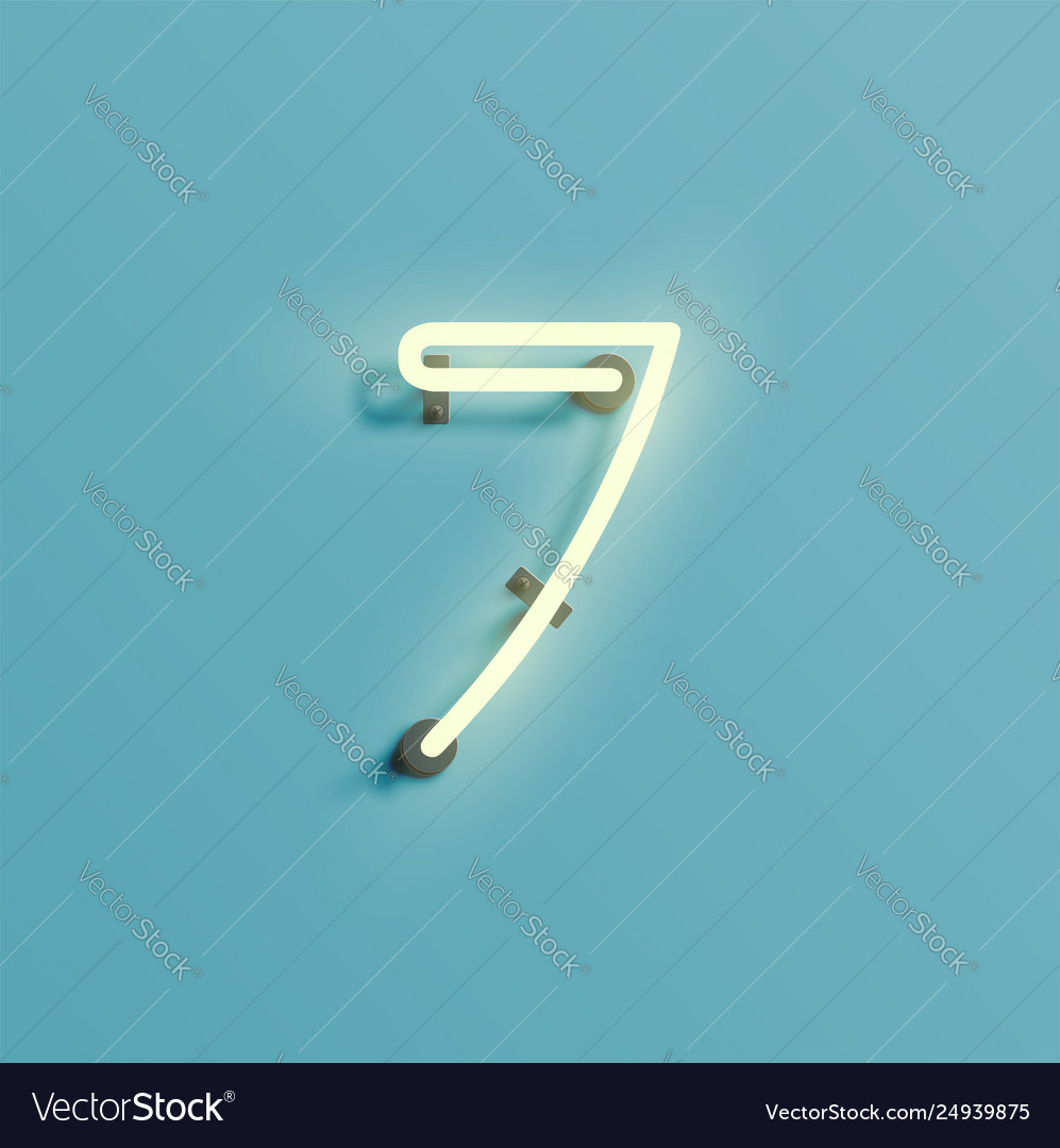 Realistic neon character from a fontset vector image Realistic neon character from a fontset