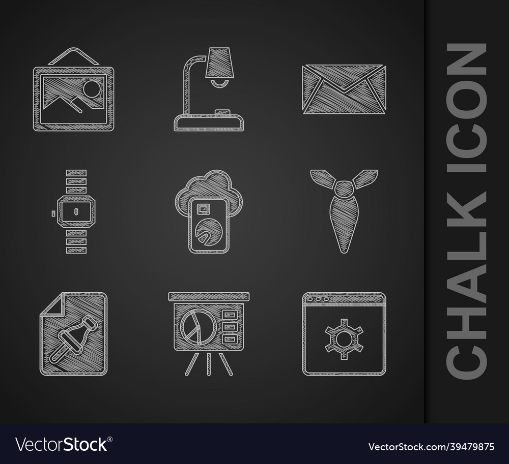 Set cloud database board with graph browser vector image Set cloud database board with graph browser