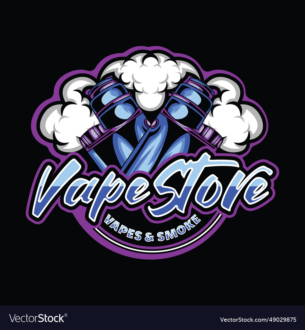 Vapor vape store graphic design emblem symbol Vector Image