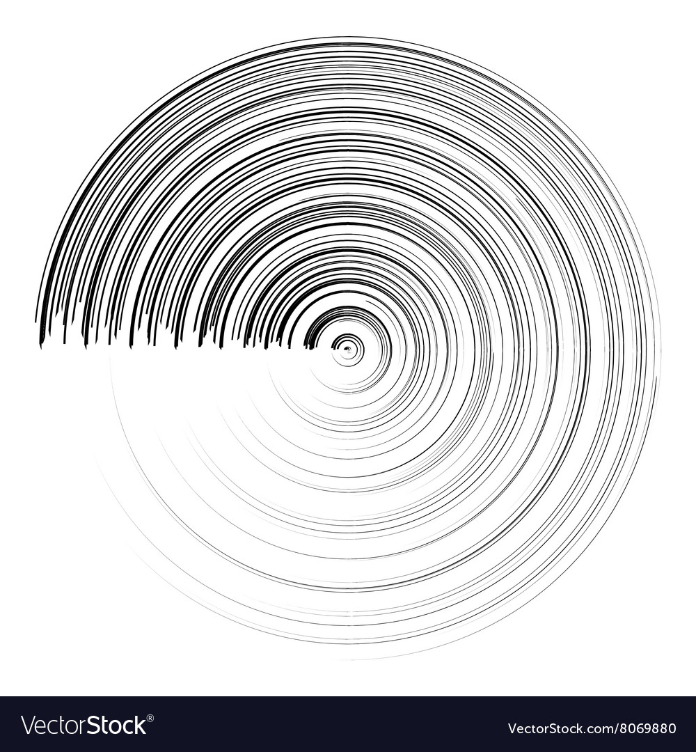 Abstract black round circle brush stroke Vector Image