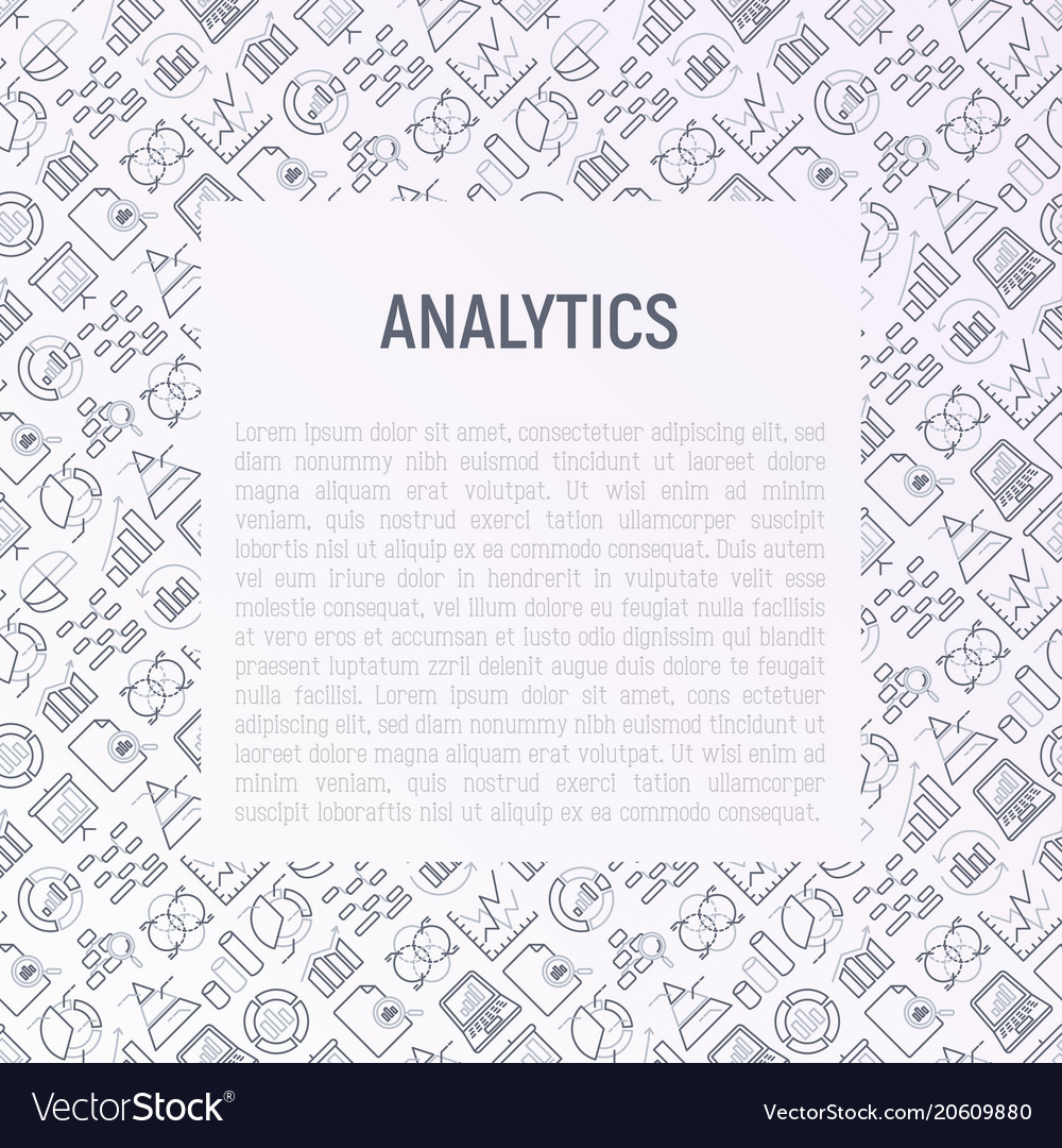 Analytics concept with thin line icons