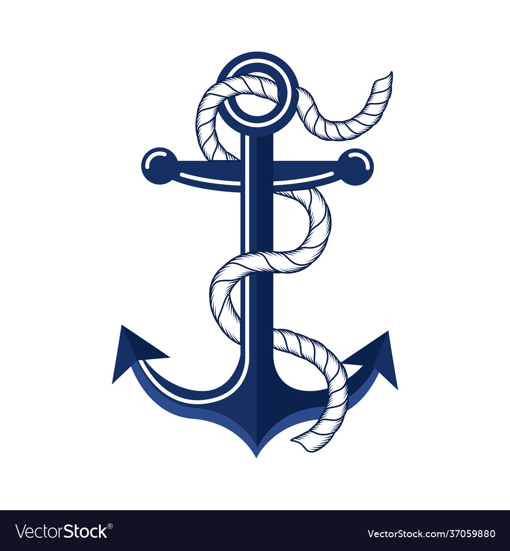 Anchor with rope Royalty Free Vector Image - VectorStock