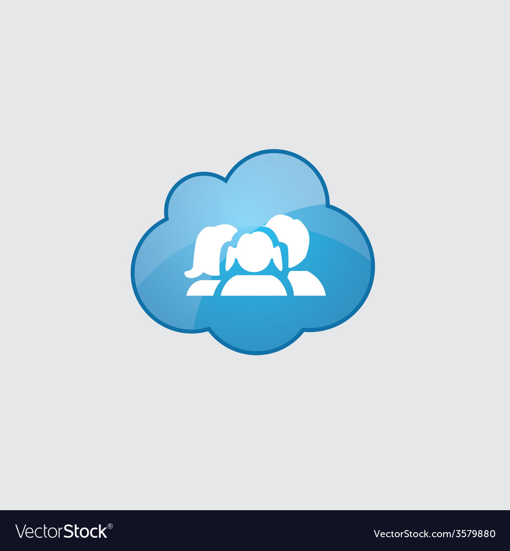 Blue cloud family icon