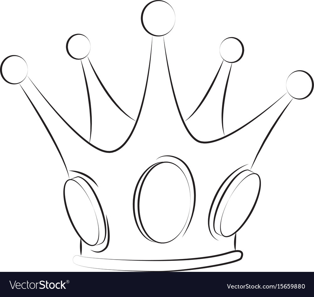 Cartoon image of crown icon crown symbol Vector Image