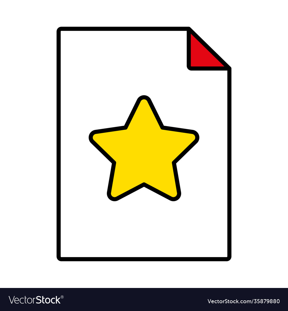 Document with star icon line and fill style